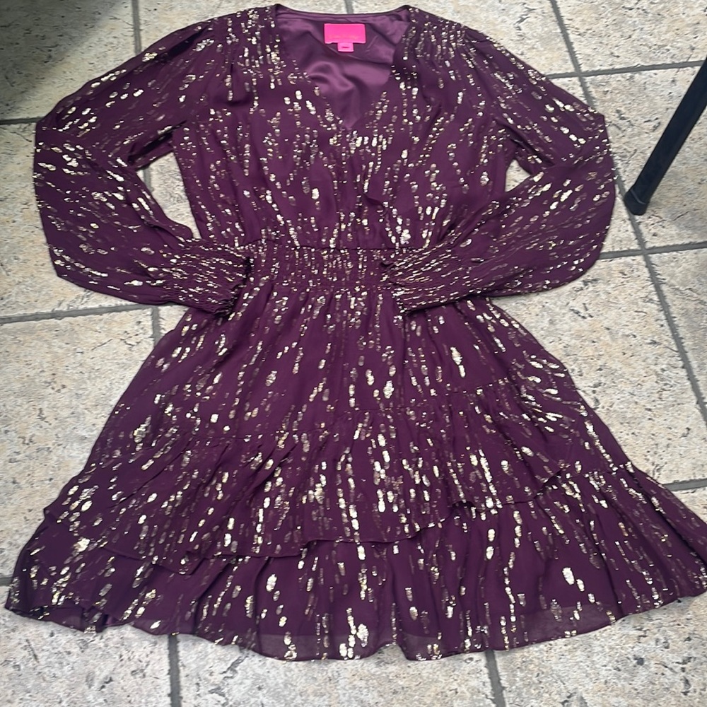 COPY - Great Condition- Lilly Pulitzer Cristiana Silk Dress in Cherry Ganache, …